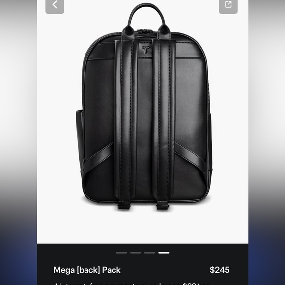 Tesla Sleek Black Backpack - Picture 3 of 6